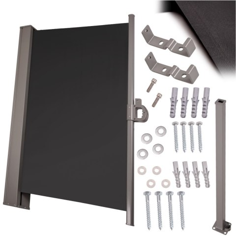 Markiza boczna tarasowa LUARO parawan zwijany 180 x 400 cm szary Kik Sp. z o. o. Sp. k.