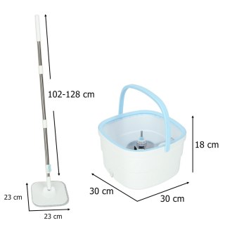 Mop obrotowy prostokątny płaski rotacyjny czysta brudna woda wyciskacz Kik Sp. z o. o. Sp. k.