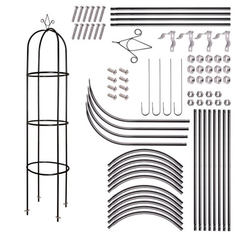 Pergola ogrodowa LUARO kolumnowa słup kolumna dzwon stojak na róże kwiaty pnące metalowa 195 cm Kik Sp. z o. o. Sp. k.