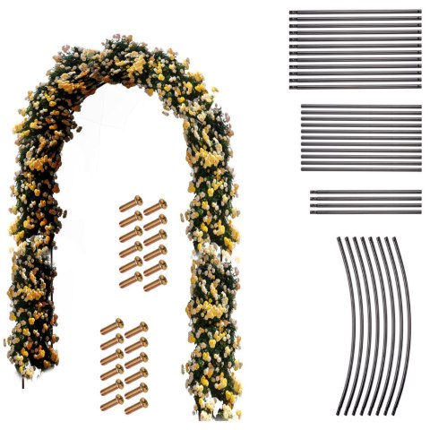 Pergola ogrodowa LUARO łuk uchwyt na róże kwiaty bluszcz pnącza metalowa 240 x 140 cm Kik Sp. z o. o. Sp. k.