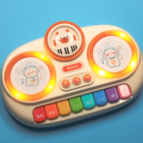 Pianinko organki interaktywne dla dzieci edukacyjne beżowe Kik Sp. z o. o. Sp. k.