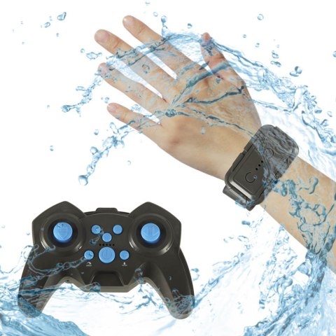 Samochód RC amfibia wodoodporny sterowany gestami ręką + 2 piloty niebieski Kik Sp. z o. o. Sp. k.