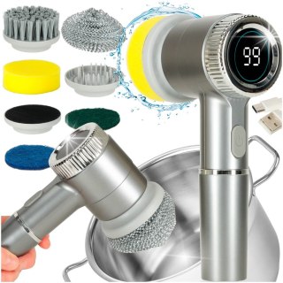 Szczotka myjka elektryczna do czyszczenia 5w1 do łazienki podłogi fug basenu LED Kik Sp. z o. o. Sp. k.