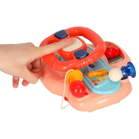 Zabawka interaktywna kierownica dla dzieci dziecka malucha do wózka symulator muzyka dźwięki różowa Kik Sp. z o. o. Sp. k.