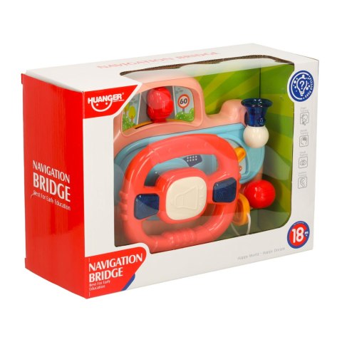 Zabawka interaktywna kierownica dla dzieci dziecka malucha do wózka symulator muzyka dźwięki różowa Kik Sp. z o. o. Sp. k.