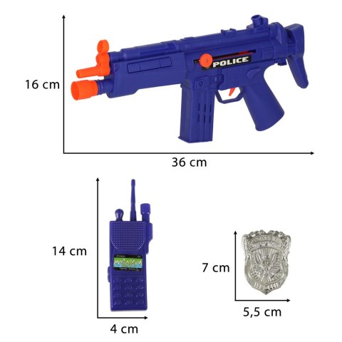 Zestaw policyjny małego policjanta pistolet karabin maska kajdanki akcesoria policyjne Kik Sp. z o. o. Sp. k.