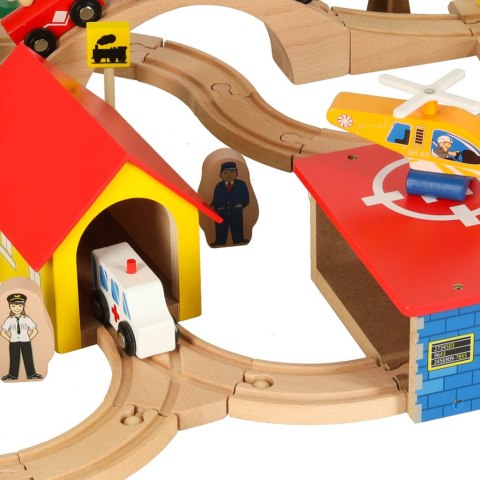 Kolejka drewniana pociąg lokomotywa miasto 69 elementów Kik Sp. z o. o. Sp. k.