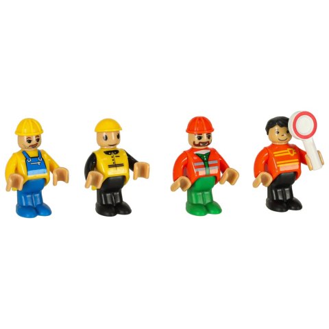 Kolejka drewniana pociąg lokomotywa plac budowy 55 elementów Kik Sp. z o. o. Sp. k.