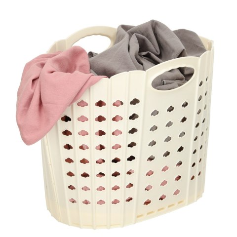 Kosz na zakupy pranie składany organizer łazienkowy z uchwytem kremowy Kik Sp. z o. o. Sp. k.