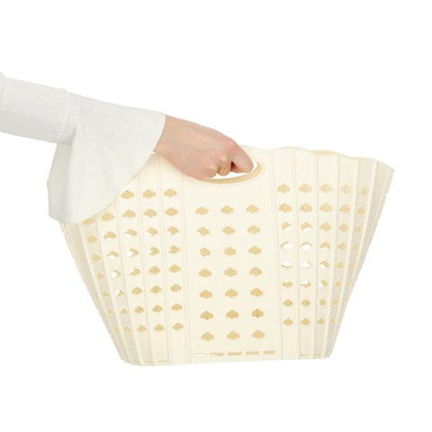 Kosz na zakupy pranie składany organizer łazienkowy z uchwytem kremowy Kik Sp. z o. o. Sp. k.