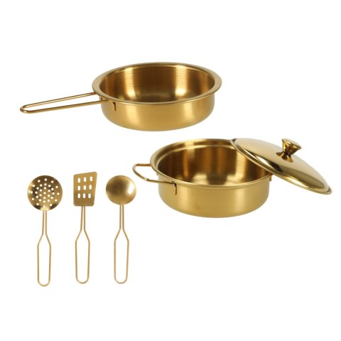 Kuchnia dla dzieci drewniana LULILO ORO z lodówką tablicą kredową złota Kik Sp. z o. o. Sp. k.