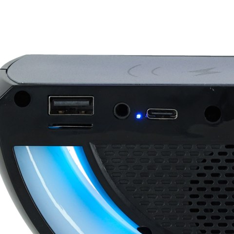 Lampka LED Gamingowa RGB głośnik ładowarka indukcyjna czarna Kik Sp. z o. o. Sp. k.
