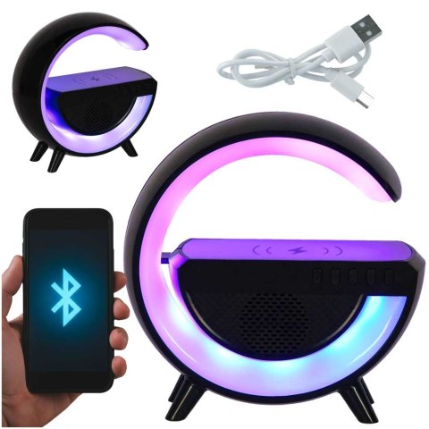 Lampka LED Gamingowa RGB głośnik ładowarka indukcyjna czarna Kik Sp. z o. o. Sp. k.