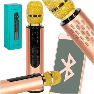 Mikrofon bezprzewodowy karaoke dla dzieci głośnik Bluetooth 2000mAh karta SD USB wysoka jakość złoty Kik Sp. z o. o. Sp. k.