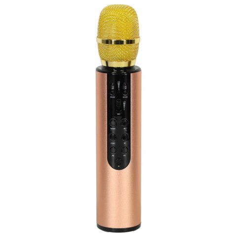 Mikrofon bezprzewodowy karaoke dla dzieci głośnik Bluetooth 2000mAh karta SD USB wysoka jakość złoty Kik Sp. z o. o. Sp. k.