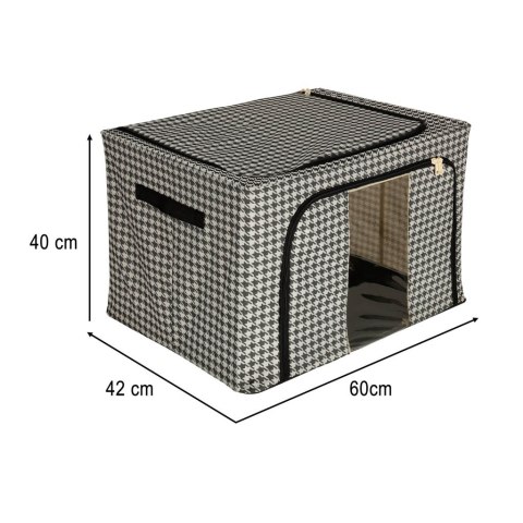Organizer na pościel ubrania do szafy pokrowiec torba ze stelażem biały czarny 100L Kik Sp. z o. o. Sp. k.