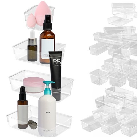 Organizer pudełka pojemniki do szuflady przechowywanie 4 rozmiary 25 szt. Kik Sp. z o. o. Sp. k.