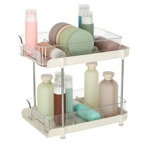 Organizer stojak na biurko do kuchni łazienki wysuwana półka z przegrodami na kosmetyki akrylowy 2-poziomowy Kik Sp. z o. o. Sp. k.