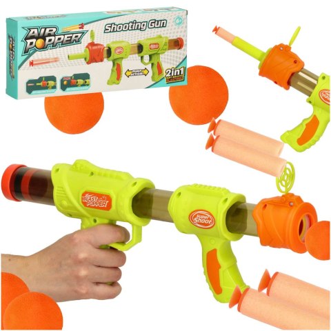 Pistolet na kulki karabin na piankowe naboje solidny dla dzieci gra 2w1 zielony Kik Sp. z o. o. Sp. k.