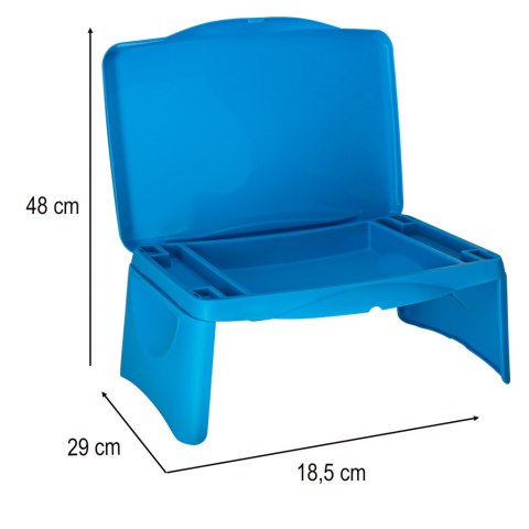Stolik samochodowy do auta podróżny przenośny składany dla dzieci ze schowkiem niebieski Kik Sp. z o. o. Sp. k.