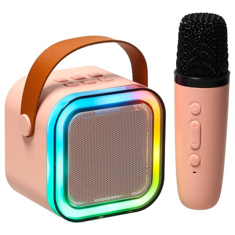 Zestaw do karaoke głośnik Bluetooth mikrofon USB LED różowy Kik Sp. z o. o. Sp. k.