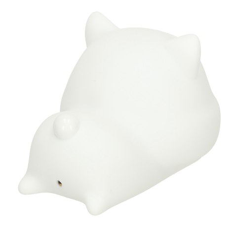 Lampka nocna dla dzieci silikonowa dotykowa miękka USB biała kotek leżący Kik Sp. z o. o. Sp. k.