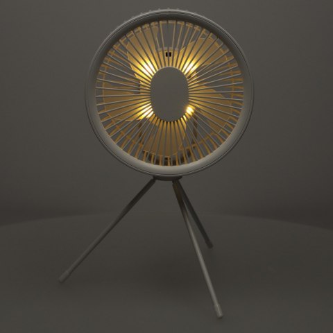 Wentylator biurkowy wiatrak stojący bezprzewodowy USB na pilot z lampką 4 poziomy mocy 18cm biały Kik Sp. z o. o. Sp. k.