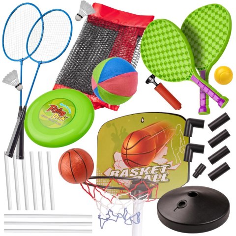 Zestaw sportowy 5w1 badminton koszykówka siatkówka tenis frisbee Kik Sp. z o. o. Sp. k.