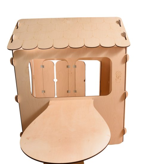 Domek ogrodowy drewniany stolik tablica kredowa 86 x 137 x 105 cm "3Toysm" Dzięgielewski Tomasz