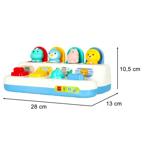 Gra zręcznościowa edukacyjna montessori wbijak wyskakujące zwierzątka POP-UP Kik Sp. z o. o. Sp. k.