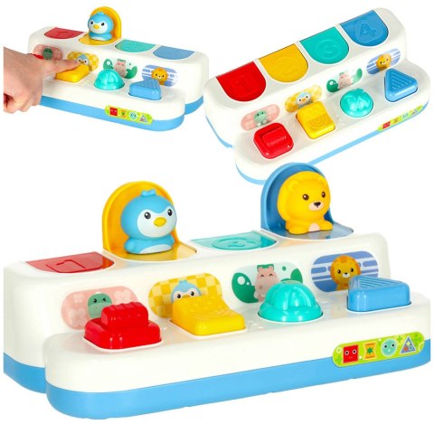 Gra zręcznościowa edukacyjna montessori wbijak wyskakujące zwierzątka POP-UP Kik Sp. z o. o. Sp. k.