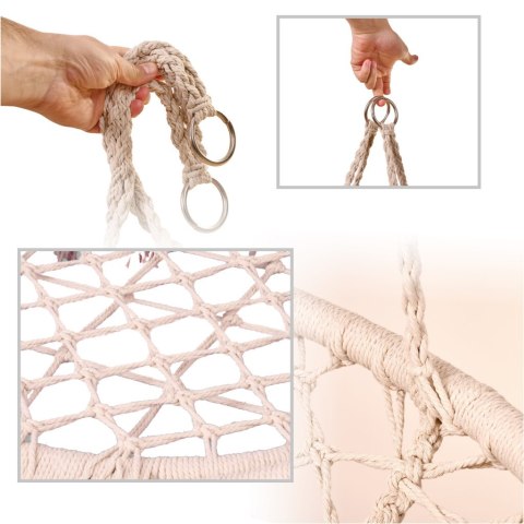 Huśtawka ogrodowa LUARO bocianie gniazdo z poduszką XXL ecru 80cm 150kg Kik Sp. z o. o. Sp. k.