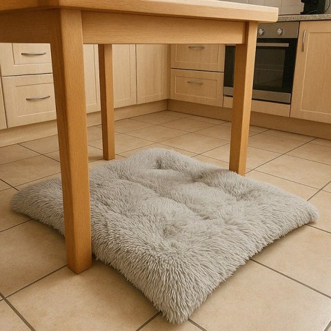 Legowisko dla psa kota pluszowe posłanie włochata poduszka poducha shaggy 115cm szary Kik Sp. z o. o. Sp. k.