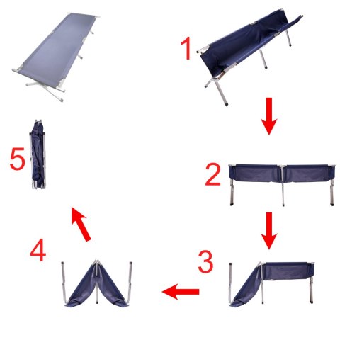 Łóżko polowe LUARO składane turystyczne kanadyjka XXL niebieskie 150kg Kik Sp. z o. o. Sp. k.