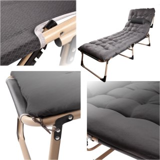 Łóżko turystyczne LUARO składane polowe biznesowe 193 cm ciemny szary Kik Sp. z o. o. Sp. k.