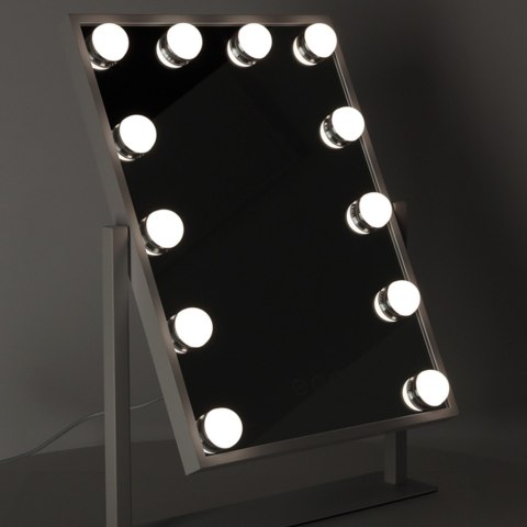 Lusterko do makijażu kosmetyczne podświetlane 12 LED Hollywood z 12 żarówkami USB 30 x 40 cm Kik Sp. z o. o. Sp. k.