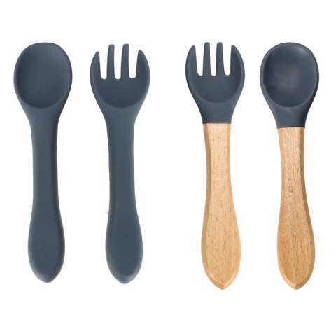 Naczynia silikonowe dla dzieci wiewiórka zestaw 9 elementów ciemny niebieski Kik Sp. z o. o. Sp. k.