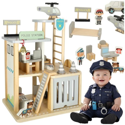 Parking drewniany garaż komisariat policji tor + radiowóz helikopter Kik Sp. z o. o. Sp. k.