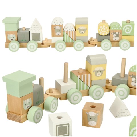 Pociąg kolejka drewniana LULILO Vico pastelowy Kik Sp. z o. o. Sp. k.