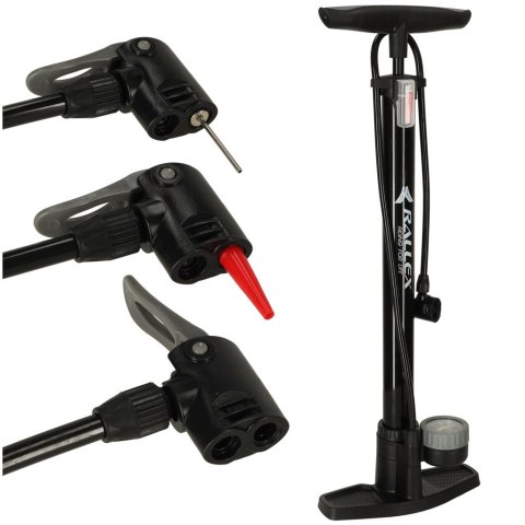 Pompka rowerowa RALLEX podłogowa nożna z manometrem 11bar Kik Sp. z o. o. Sp. k.