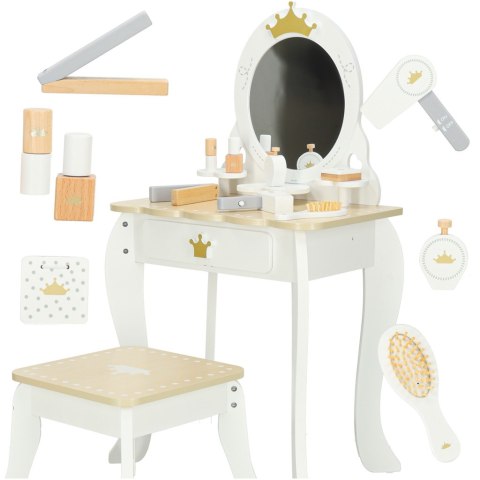 Toaletka drewniana dla dziewczynki LULILO Bella lustro taboret akcesoria Kik Sp. z o. o. Sp. k.
